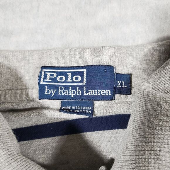 Polo Ralph Lauren Shirt Mens XL Gray Striped Golf Performance High Low Slit - Picture 4 of 9